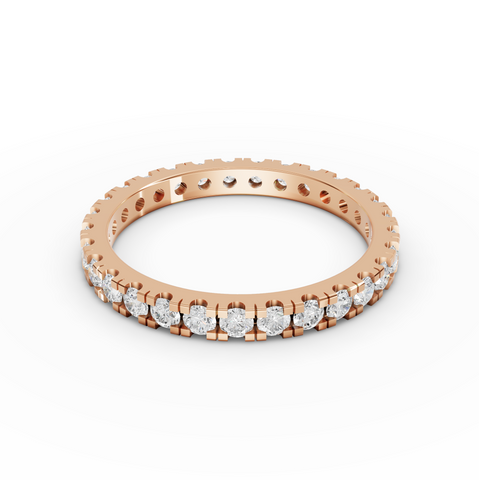 0.87 Ct Round Lab Diamond Channel Set Full Eternity Wedding Band Ring