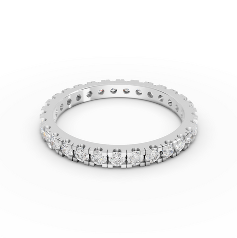 0.87 Ct Round Lab Diamond Channel Set Full Eternity Wedding Band Ring
