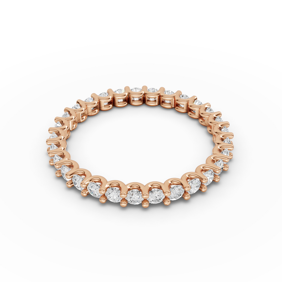 0.87 Ct Round U-Prong Full Eternity Ring