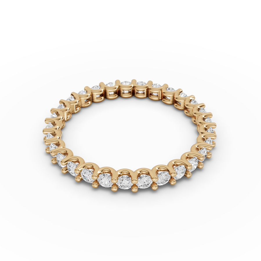 0.87 Ct Round U-Prong Full Eternity Ring