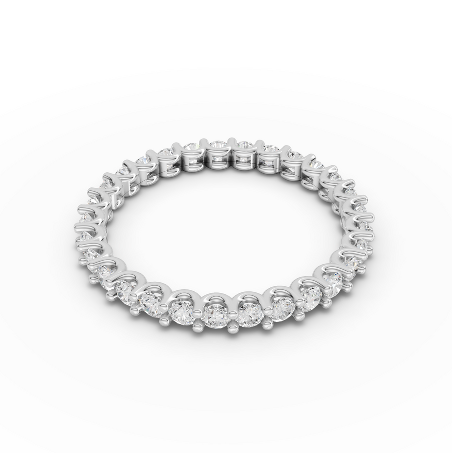 0.87 Ct Round U-Prong Full Eternity Ring