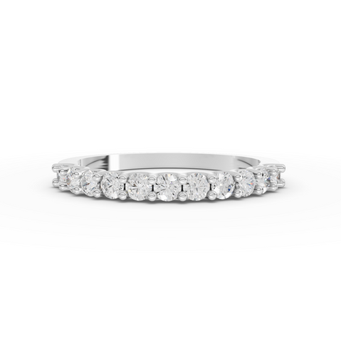 0.47 Ct Round Lab Diamond U-Prong Full Eternity Wedding Band Ring