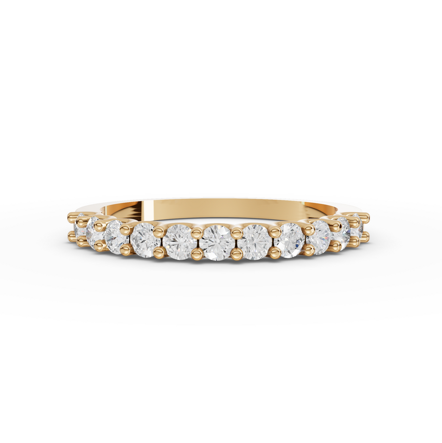 0.47 Ct Round U-Prong Half Eternity Ring