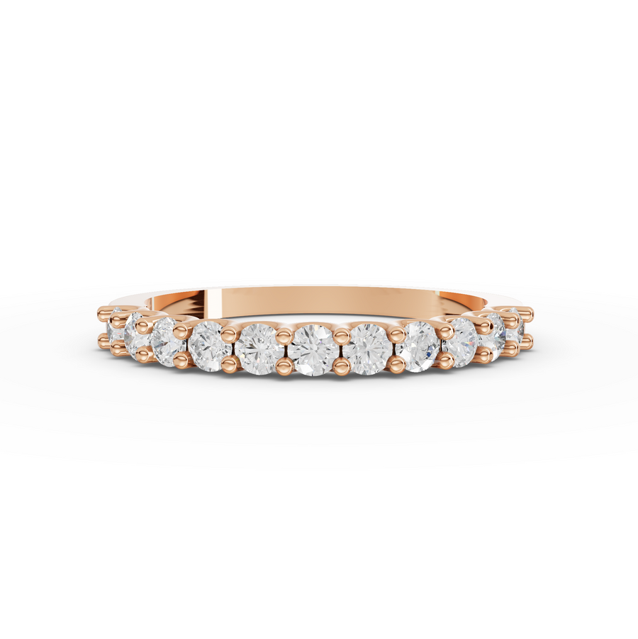 0.47 Ct Round U-Prong Half Eternity Ring