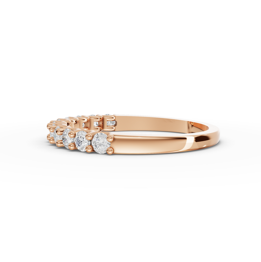 0.47 Ct Round U-Prong Half Eternity Ring
