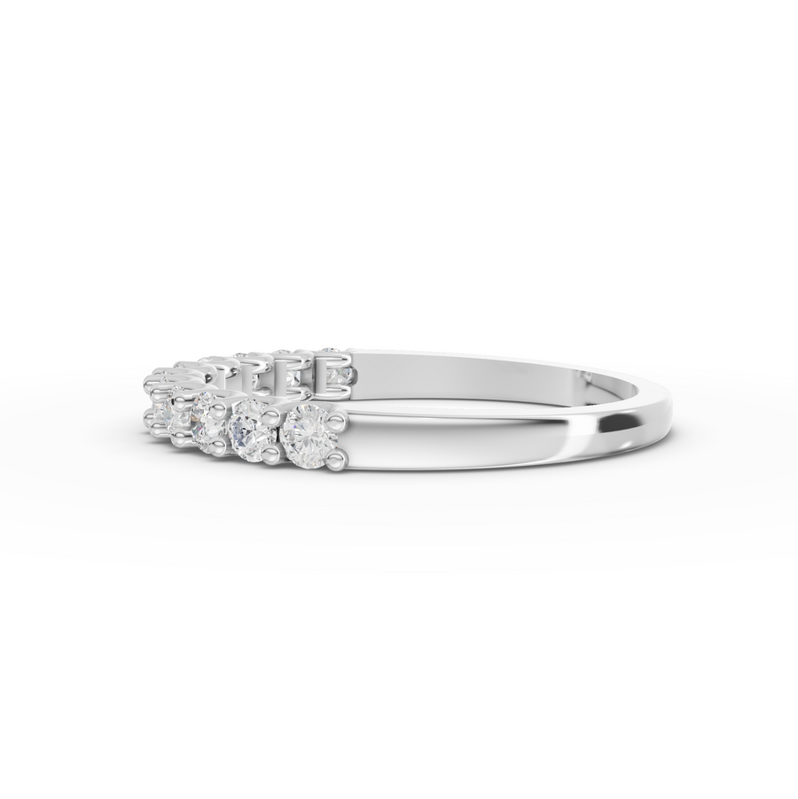 0.47 Ct Round U-Prong Half Eternity Ring