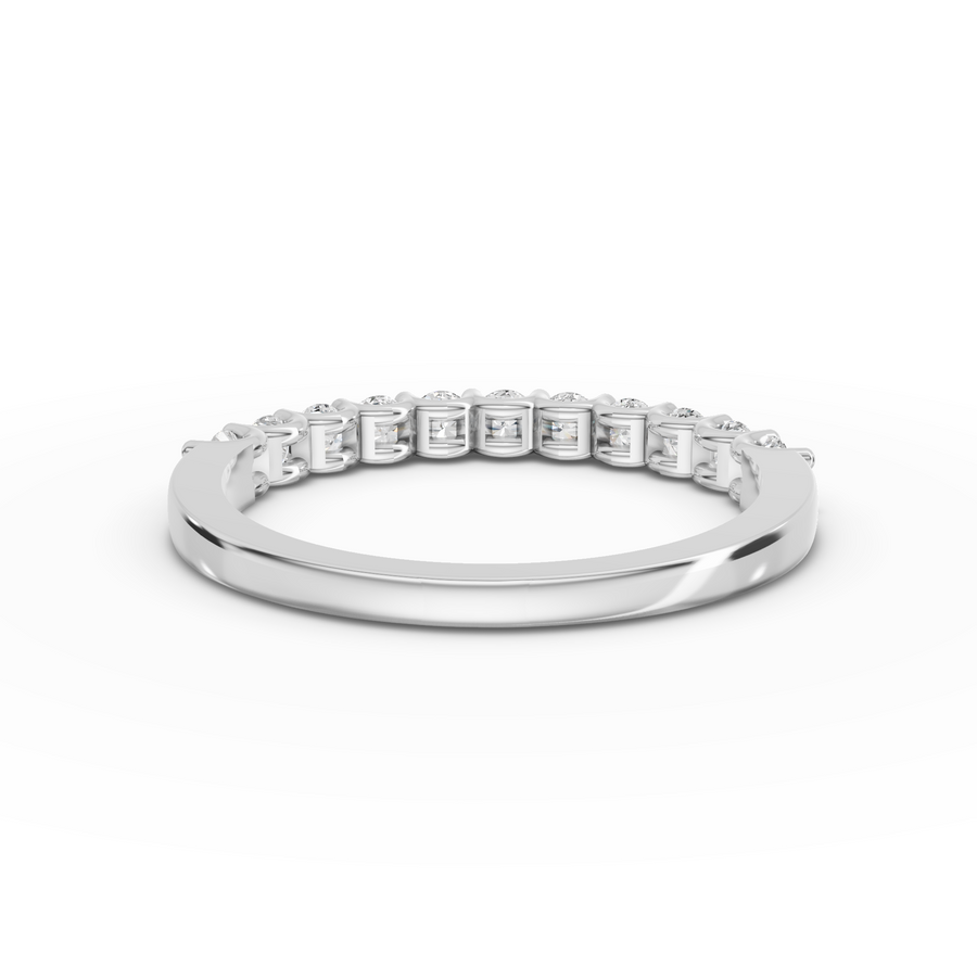 0.47 Ct Round U-Prong Half Eternity Ring