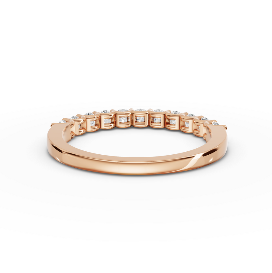 0.47 Ct Round U-Prong Half Eternity Ring