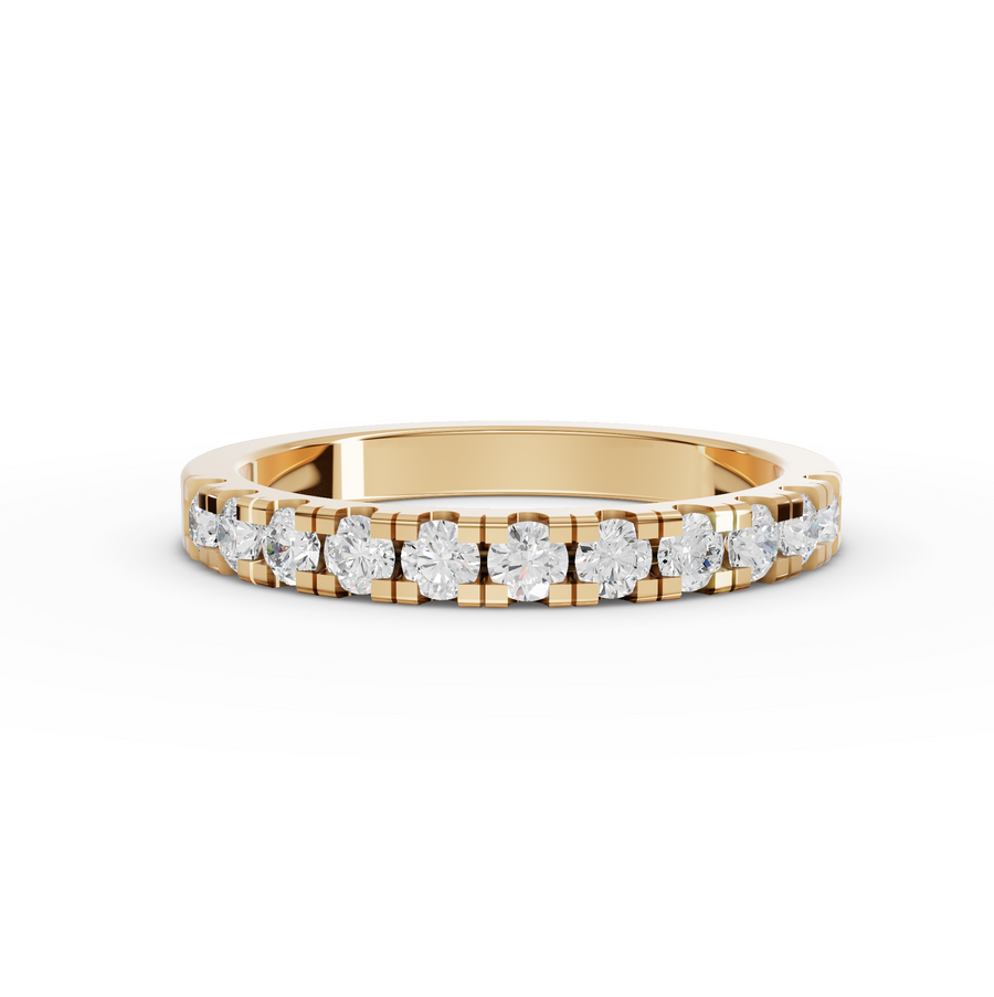 0.47 Ct Round Bar-Set Half Eternity Band