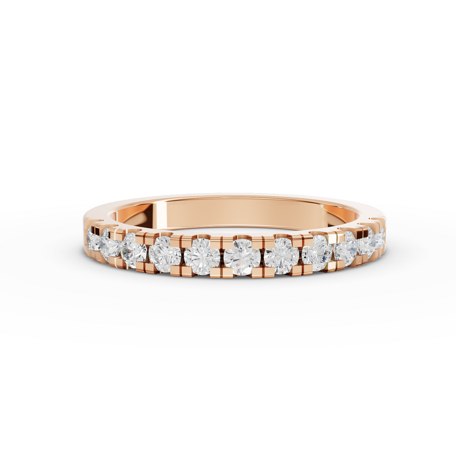0.47 Ct Round Bar-Set Half Eternity Band