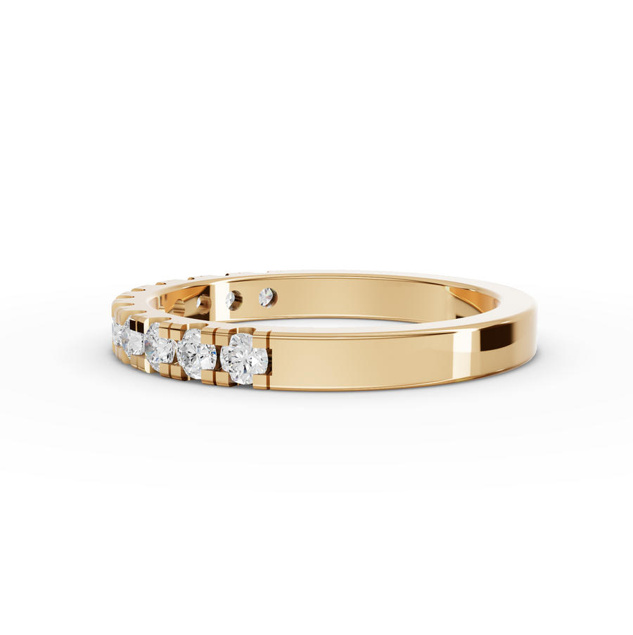 0.47 Ct Round Bar-Set Half Eternity Band