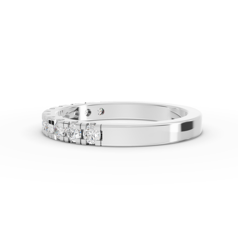 0.47 Ct Round Bar-Set Half Eternity Band