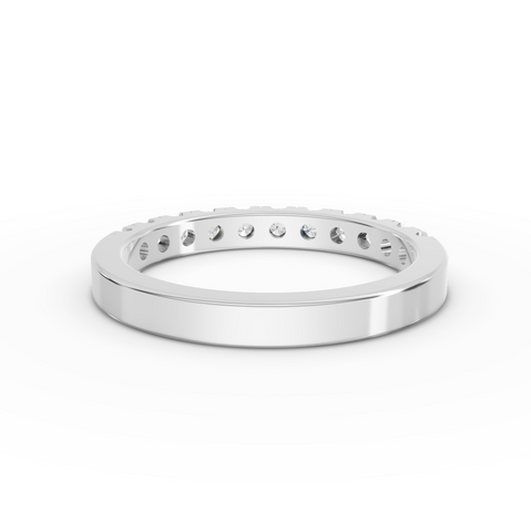 0.47 Ct Round Lab Diamond Channel Set Half Eternity Wedding Band