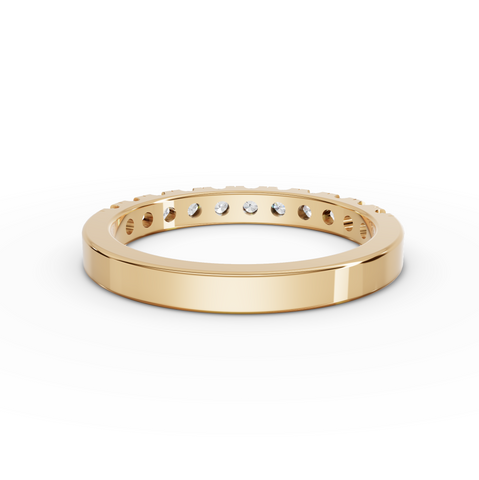 0.47 Ct Round Lab Diamond Channel Set Half Eternity Wedding Band