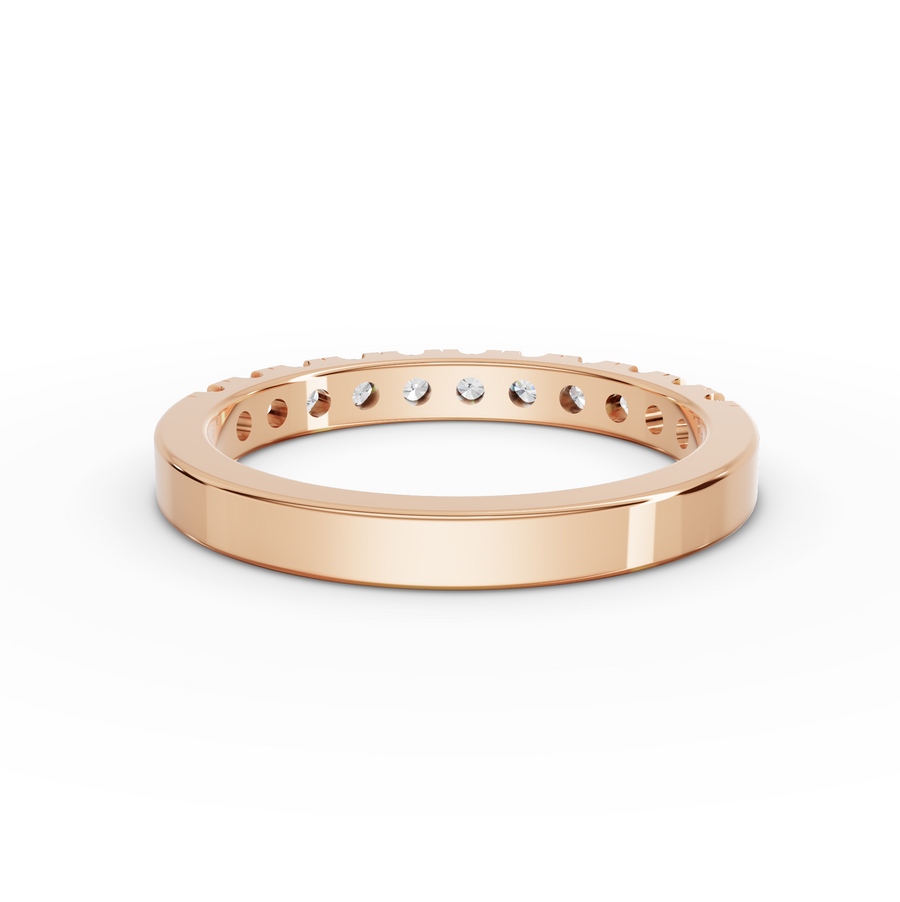 0.47 Ct Round Bar-Set Half Eternity Band