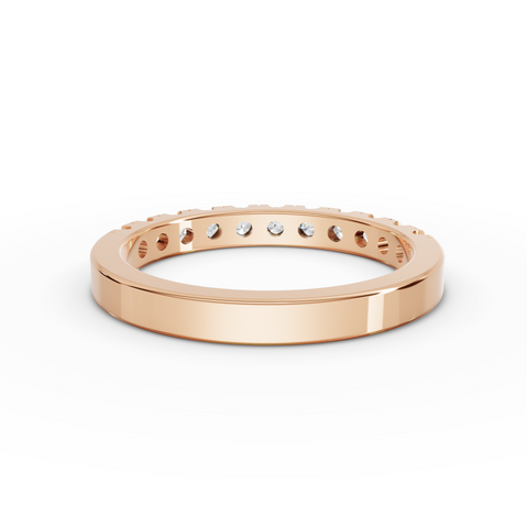 0.47 Ct Round Lab Diamond Channel Set Half Eternity Wedding Band