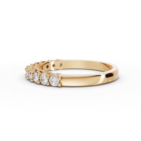 0.47 Ct Round Lab Diamond Shared Prong Half Eternity Wedding Band Ring