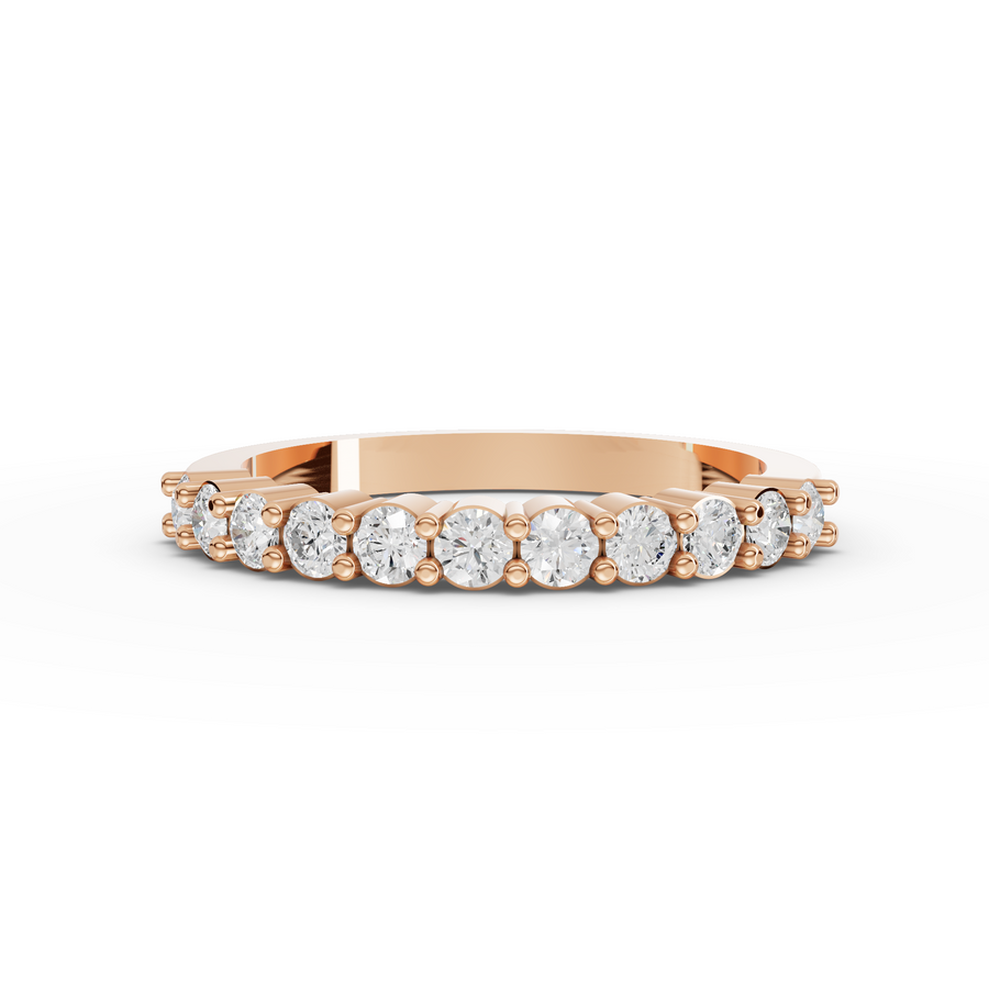 0.47 Ct Round Baskets Setting Half Eternity Ring