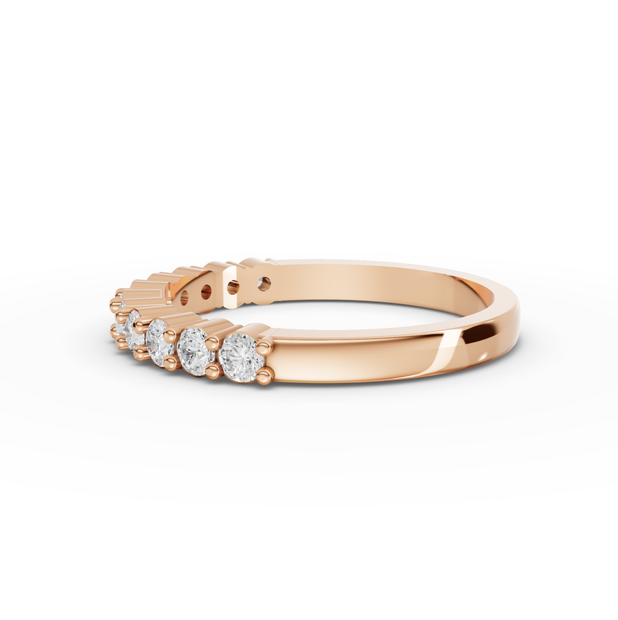 0.47 Ct Round Baskets Setting Half Eternity Ring