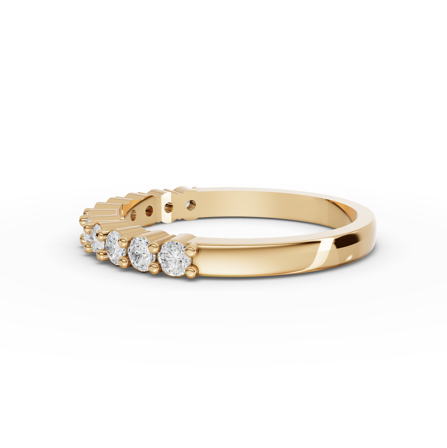 0.47 Ct Round Baskets Setting Half Eternity Ring