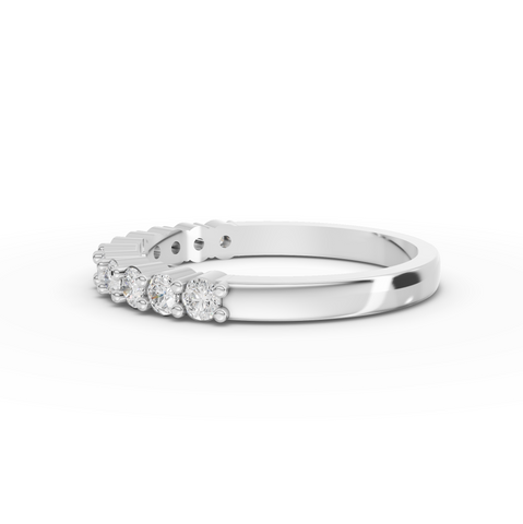 0.47 Ct Round Lab Diamond Half Eternity Shared Prong Wedding Band Ring