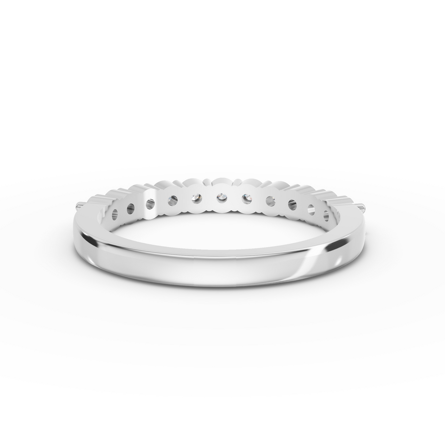 0.47 Ct Round Baskets Setting Half Eternity Ring
