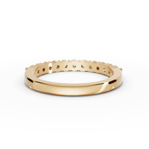 0.47 Ct Round Lab Diamond Half Eternity Shared Prong Wedding Band Ring