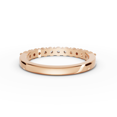 0.47 Ct Round Lab Diamond Half Eternity Shared Prong Wedding Band Ring