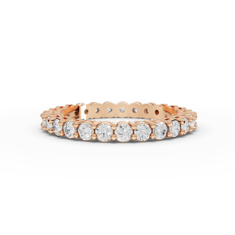 1.15 Ct Round Lab Diamond Scalloped Shared Prong Eternity Band Ring