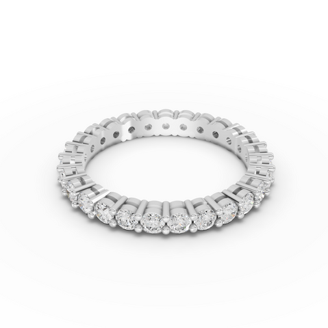 1.15 Ct Round Lab Diamond Scalloped Shared Prong Eternity Band Ring