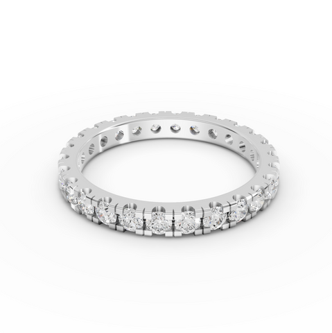 1.11 Ct Round Lab Diamond Channel Set Eternity Wedding Band