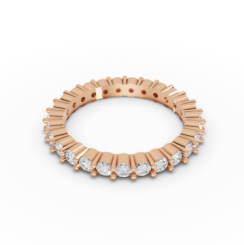 1.15 Ct Round Lab Diamond U-Prong Eternity Wedding Band Ring