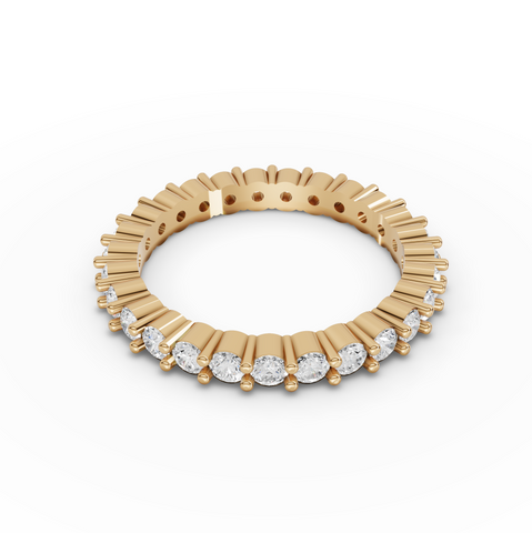 1.15 Ct Round Lab Diamond U-Prong Eternity Wedding Band Ring