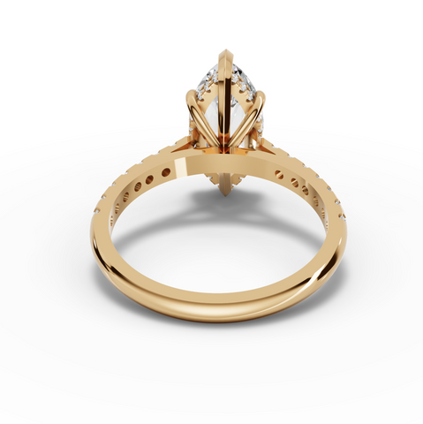 2.37 Ct Marquise Cut Lab Diamond Engagement Ring with Hidden Halo Pavé Band