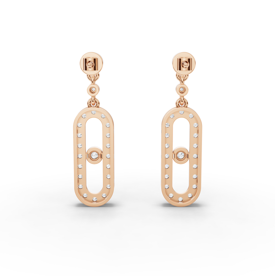 1.09 Ct Oval Halo Lab Diamond Drop Earrings