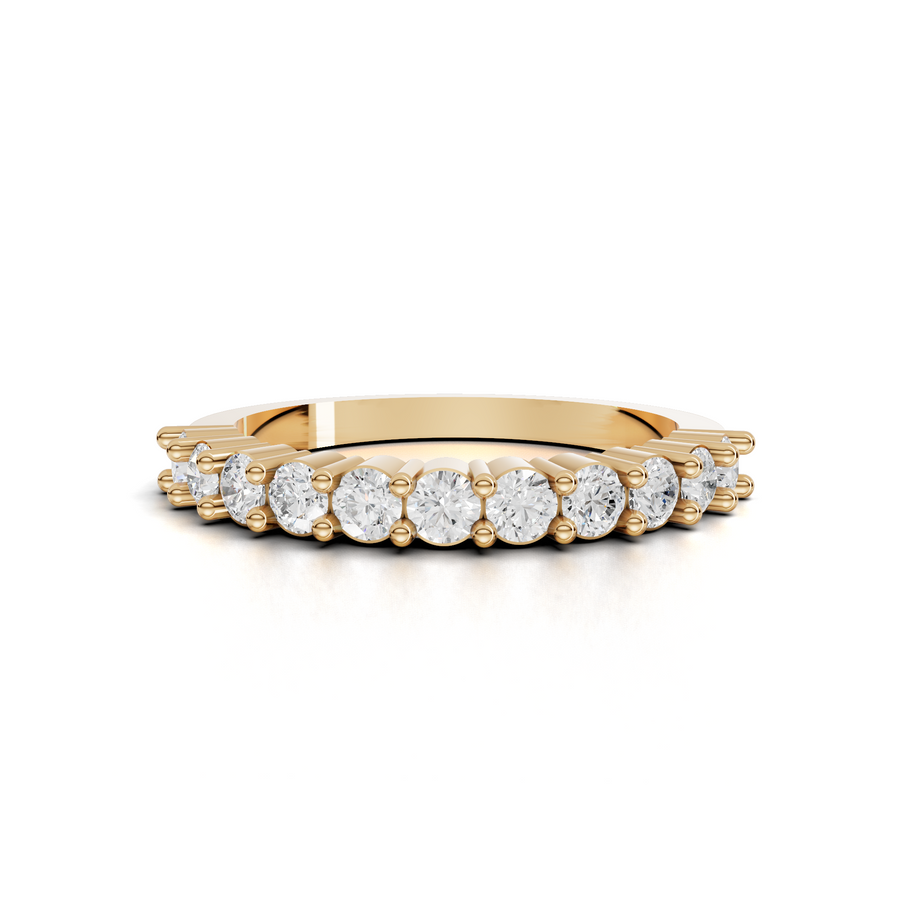 0.65 Ct Round Baskets Setting Half Eternity Ring