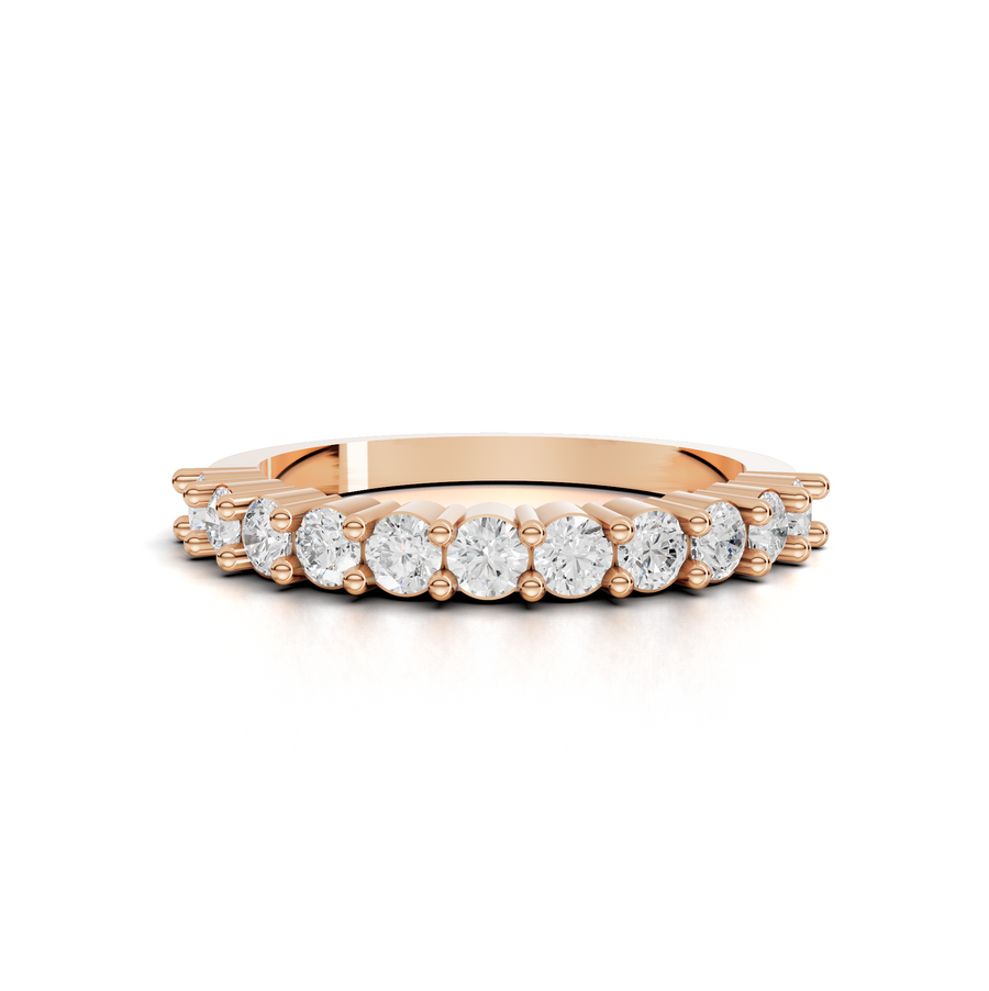 0.65 Ct Round Baskets Setting Half Eternity Ring
