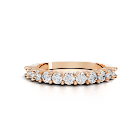 0.65 Ct Round Lab Diamond Anniversary Ring – Shared Prong Wedding Band Style