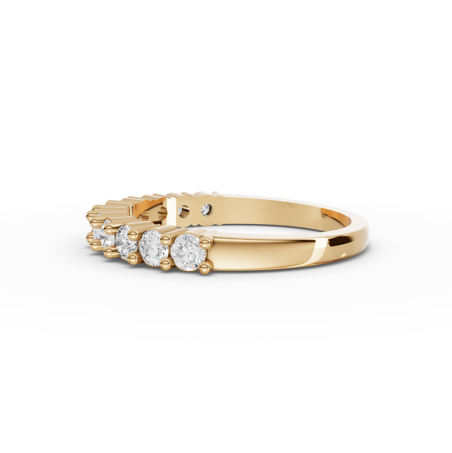 0.65 Ct Round Baskets Setting Half Eternity Ring