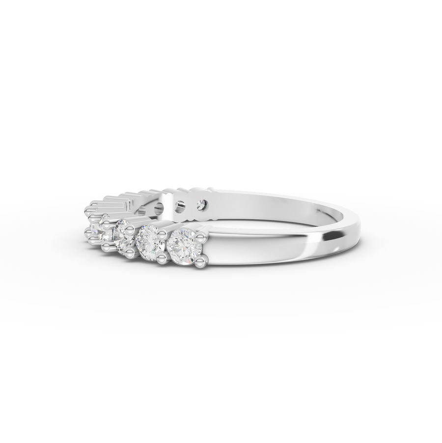 0.65 Ct Round Baskets Setting Half Eternity Ring