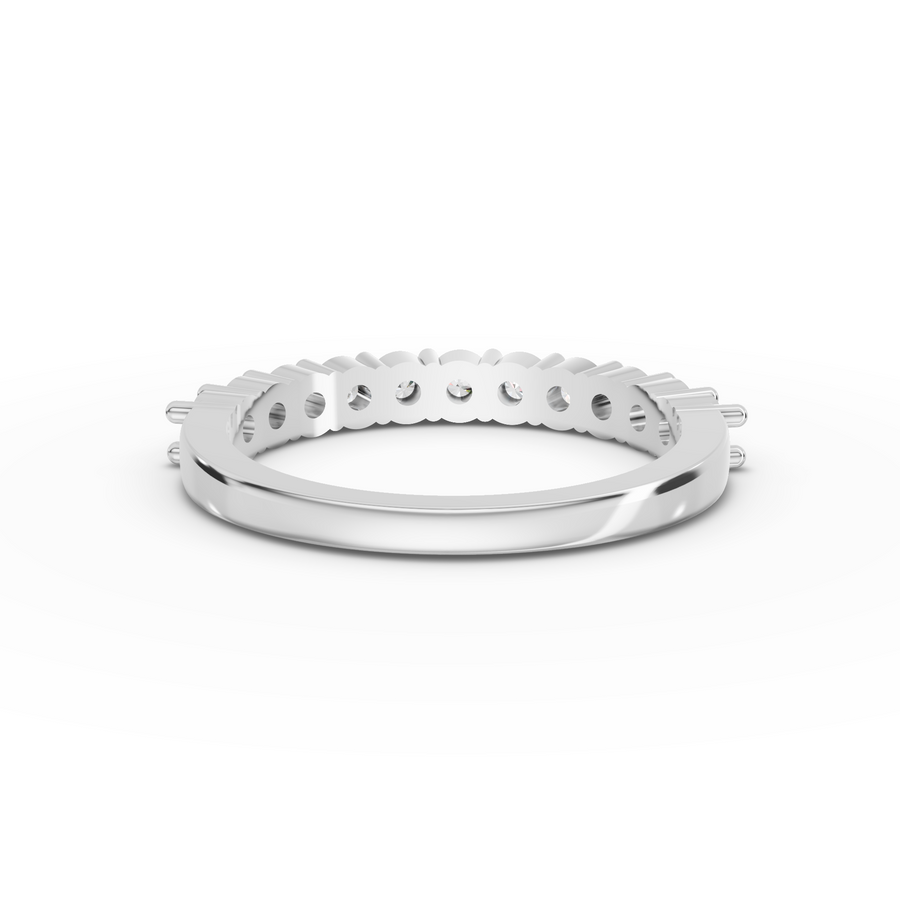 0.65 Ct Round Baskets Setting Half Eternity Ring