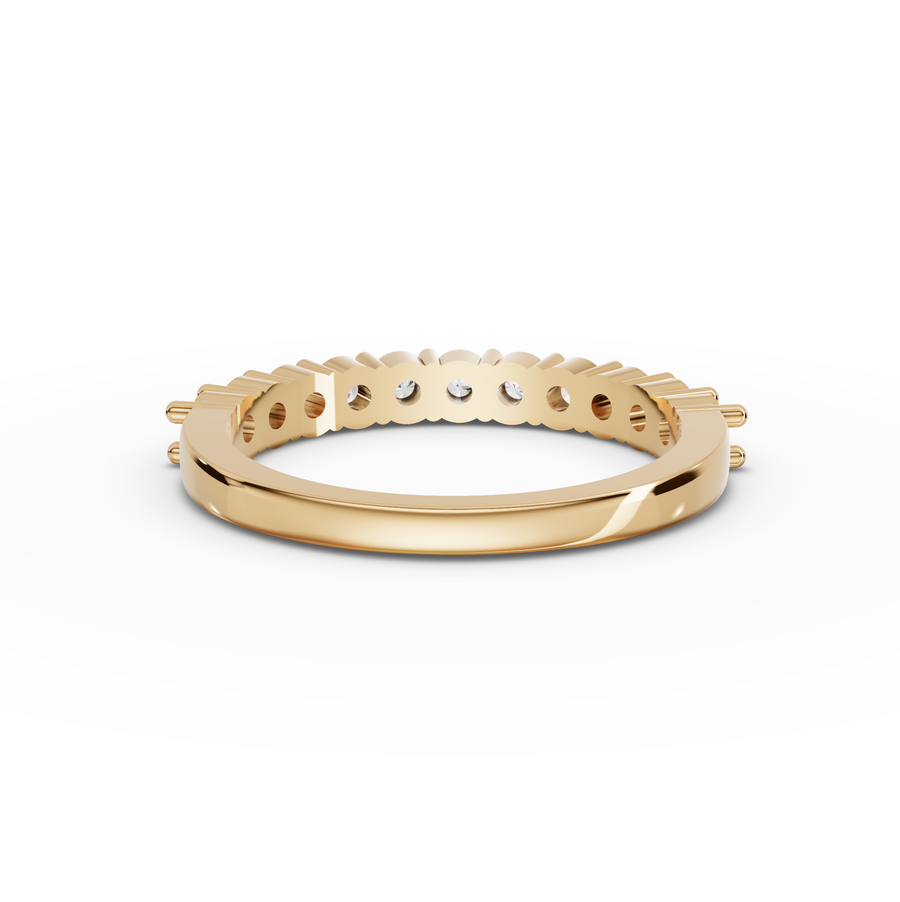 0.65 Ct Round Baskets Setting Half Eternity Ring