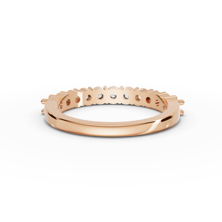 0.65 Ct Round Baskets Setting Half Eternity Ring