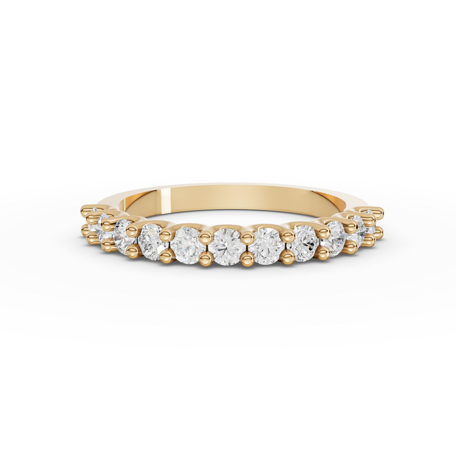 0.94 Ct Round U-Prong Half Eternity Ring