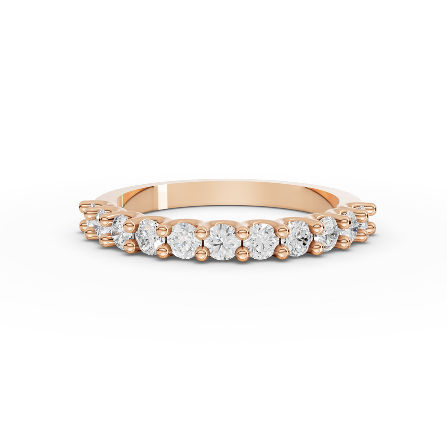 0.94 Ct Round U-Prong Half Eternity Ring