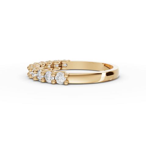 0.94 Ct Classic Shared Prong Round Lab Diamond Half Eternity Wedding Band