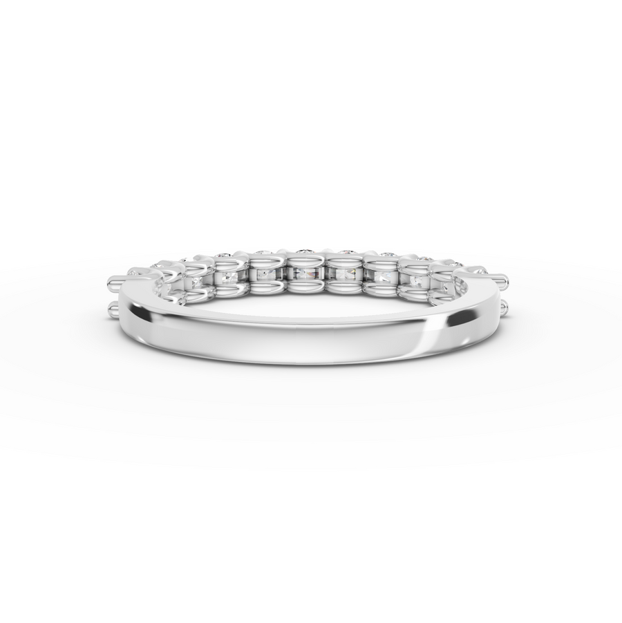 0.94 Ct Round U-Prong Half Eternity Ring