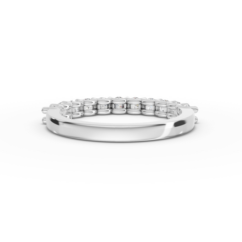 0.94 Ct Classic Shared Prong Round Lab Diamond Half Eternity Wedding Band