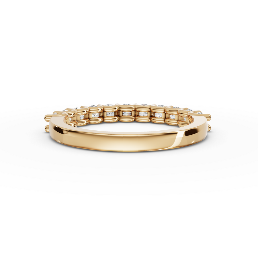 0.94 Ct Round U-Prong Half Eternity Ring