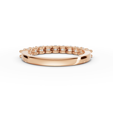 0.94 Ct Classic Shared Prong Round Lab Diamond Half Eternity Wedding Band